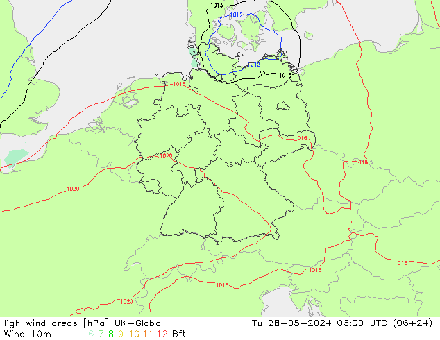 High wind areas UK-Global Tu 28.05.2024 06 UTC