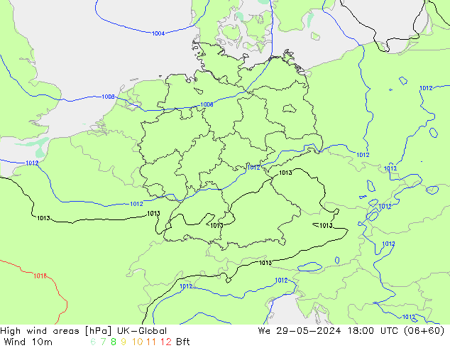 High wind areas UK-Global We 29.05.2024 18 UTC