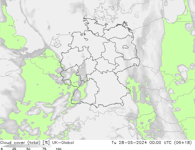Nuages (total) UK-Global mar 28.05.2024 00 UTC