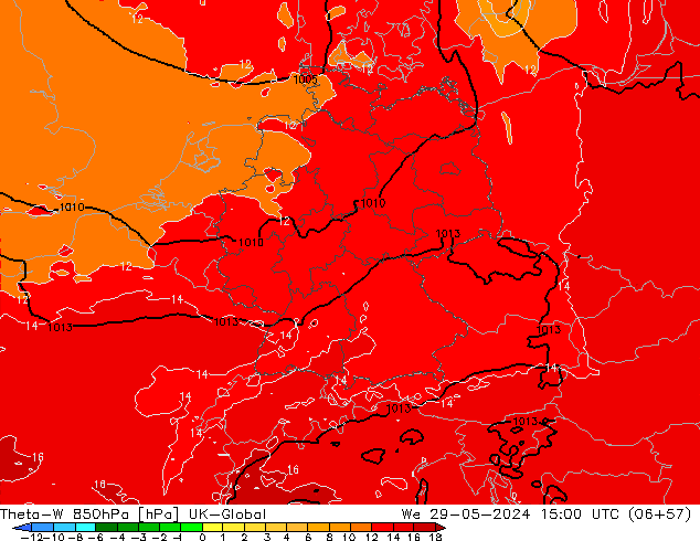 Theta-W 850гПа UK-Global ср 29.05.2024 15 UTC