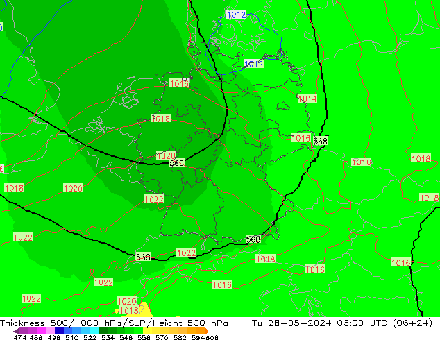 Thck 500-1000hPa UK-Global Ter 28.05.2024 06 UTC