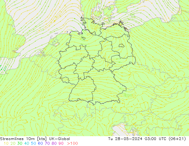 Streamlines 10m UK-Global Tu 28.05.2024 03 UTC