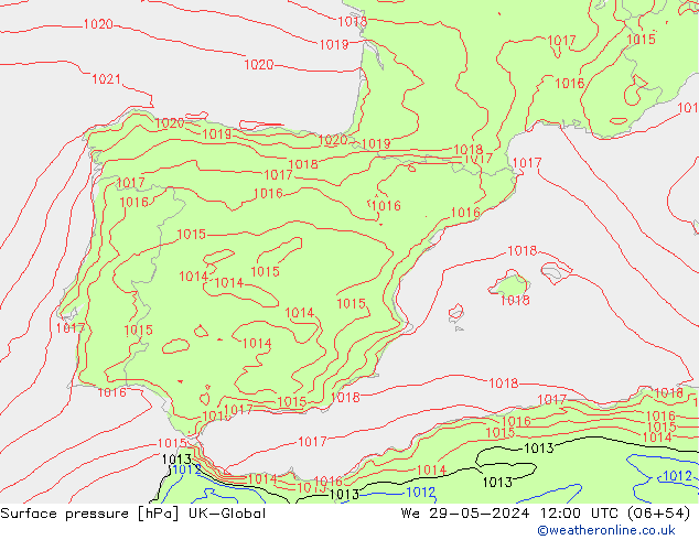 Yer basıncı UK-Global Çar 29.05.2024 12 UTC