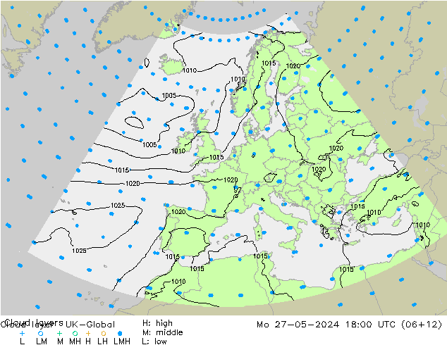 Cloud layer UK-Global Mo 27.05.2024 18 UTC