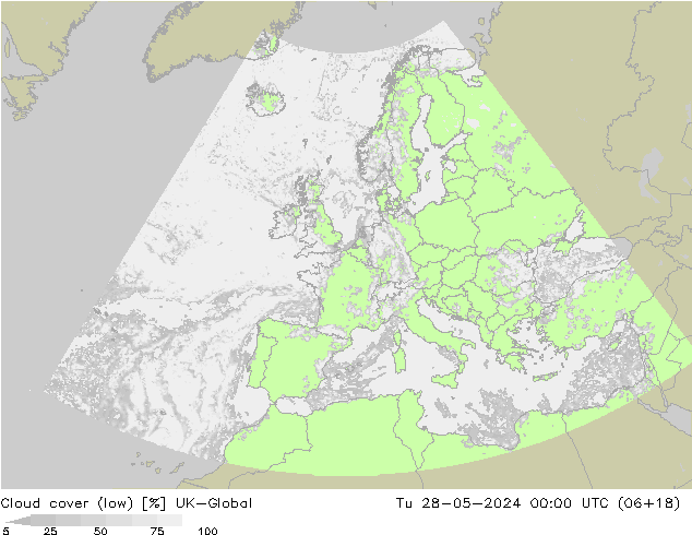 nízká oblaka UK-Global Út 28.05.2024 00 UTC