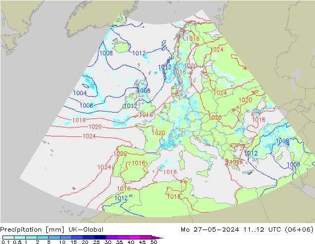 Precipitación UK-Global lun 27.05.2024 12 UTC