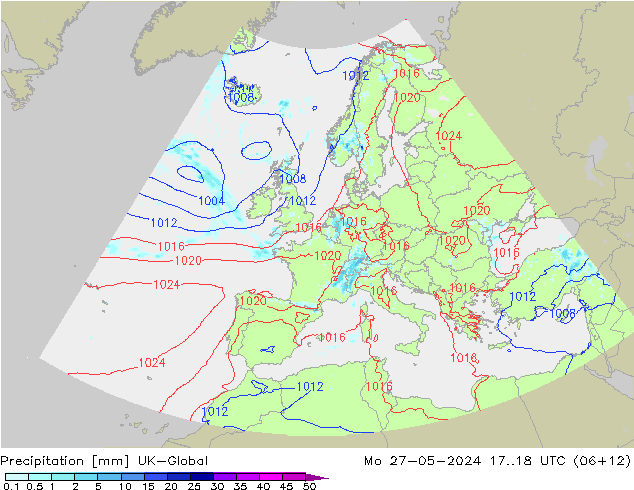 Precipitation UK-Global Mo 27.05.2024 18 UTC