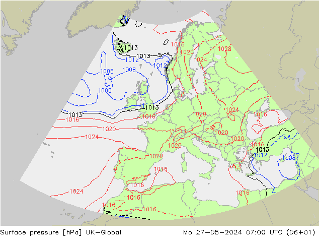 Luchtdruk (Grond) UK-Global ma 27.05.2024 07 UTC