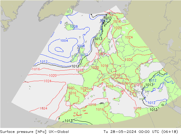 pression de l'air UK-Global mar 28.05.2024 00 UTC