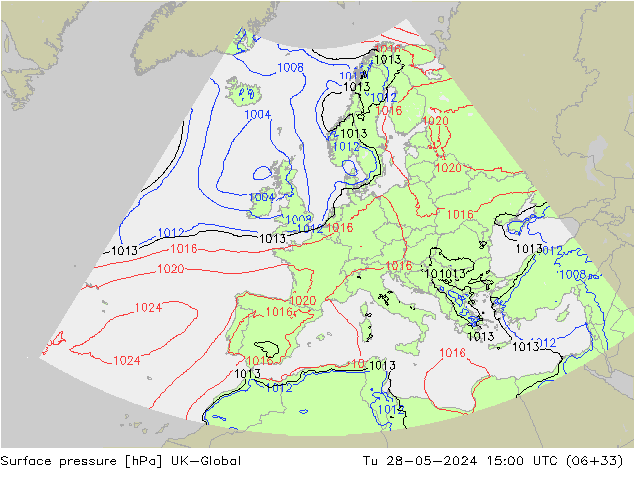 pressão do solo UK-Global Ter 28.05.2024 15 UTC