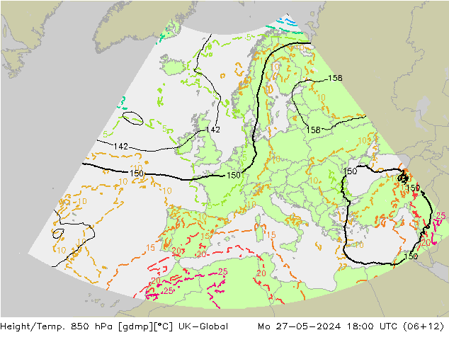 Height/Temp. 850 hPa UK-Global Seg 27.05.2024 18 UTC