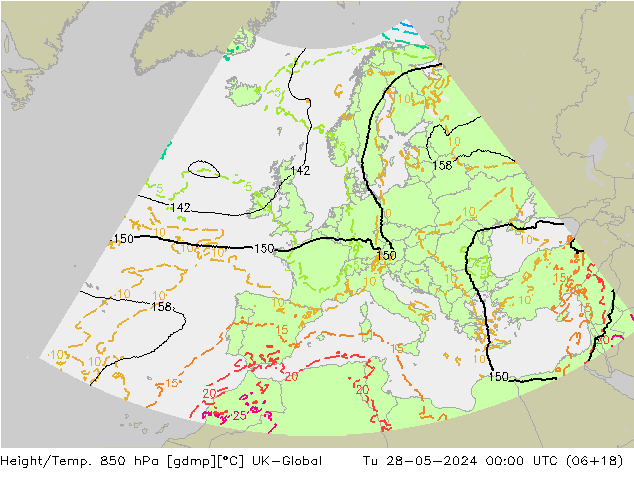 Height/Temp. 850 hPa UK-Global  28.05.2024 00 UTC