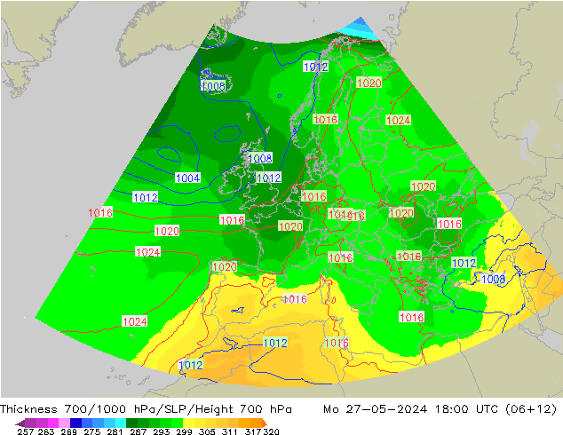 Thck 700-1000 hPa UK-Global Seg 27.05.2024 18 UTC