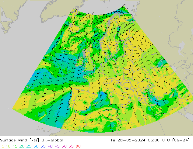 Vento 10 m UK-Global Ter 28.05.2024 06 UTC