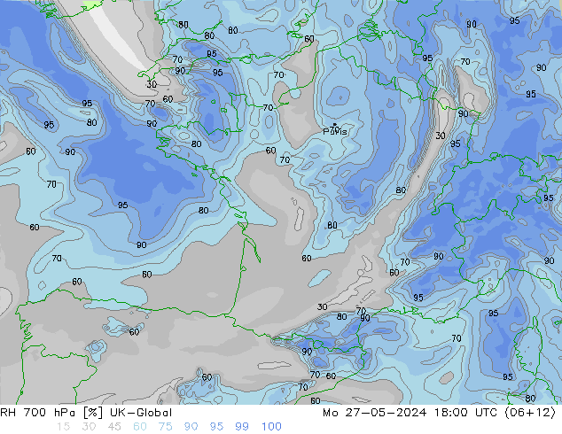 RH 700 hPa UK-Global Seg 27.05.2024 18 UTC