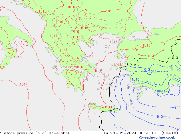 Yer basıncı UK-Global Sa 28.05.2024 00 UTC