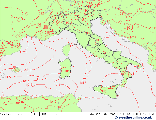 Yer basıncı UK-Global Pzt 27.05.2024 21 UTC