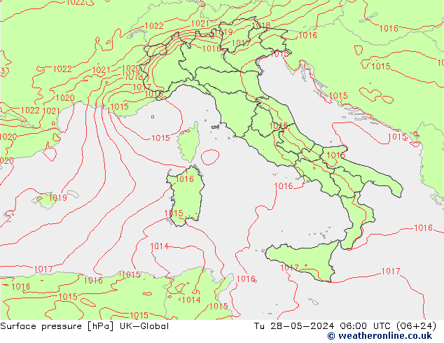 Luchtdruk (Grond) UK-Global di 28.05.2024 06 UTC