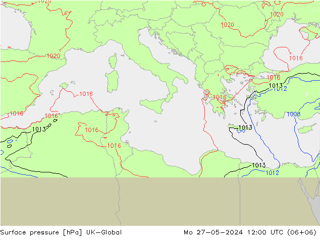 pressão do solo UK-Global Seg 27.05.2024 12 UTC