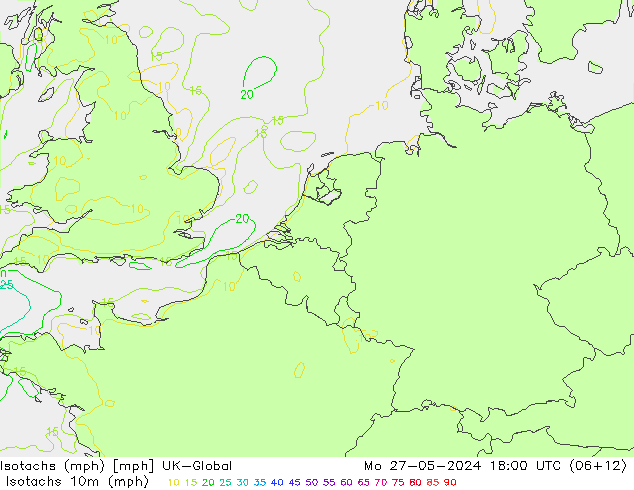 Isotachen (mph) UK-Global Mo 27.05.2024 18 UTC