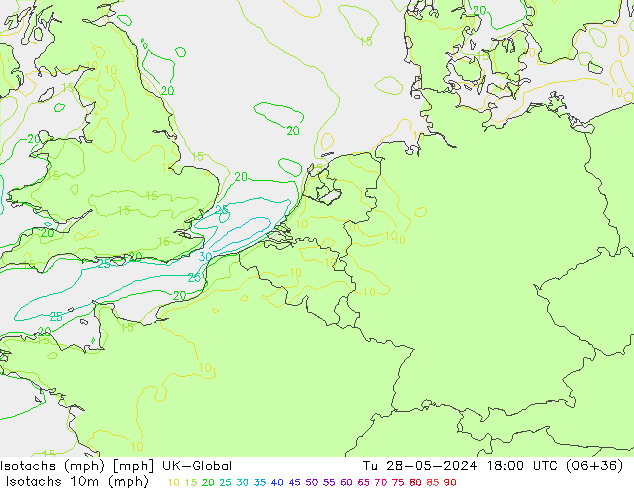 Isotachs (mph) UK-Global Tu 28.05.2024 18 UTC