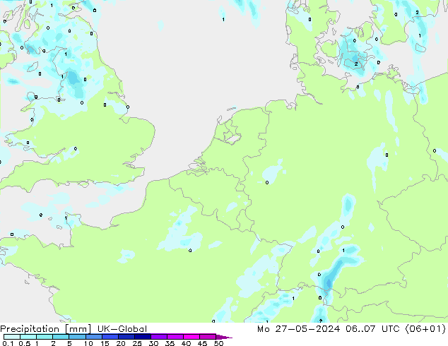 Precipitation UK-Global Mo 27.05.2024 07 UTC