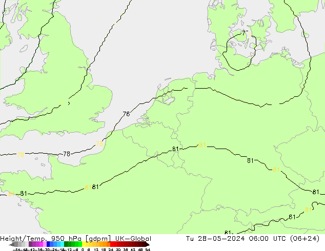 Height/Temp. 950 hPa UK-Global Di 28.05.2024 06 UTC