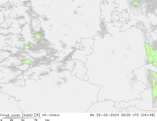 Bulutlar (toplam) UK-Global Çar 29.05.2024 06 UTC