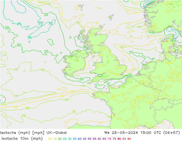 Isotachs (mph) UK-Global  29.05.2024 15 UTC