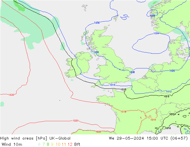 High wind areas UK-Global  29.05.2024 15 UTC