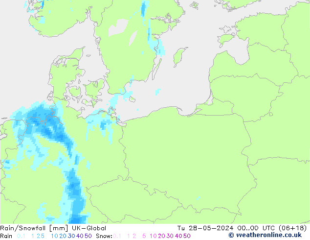 Rain/Snowfall UK-Global  28.05.2024 00 UTC