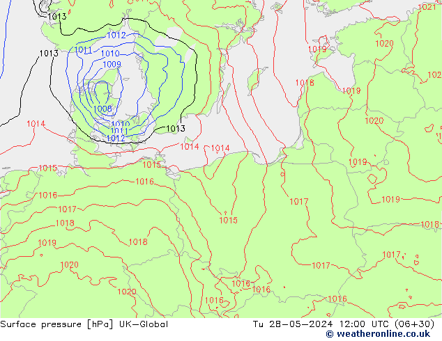 Yer basıncı UK-Global Sa 28.05.2024 12 UTC
