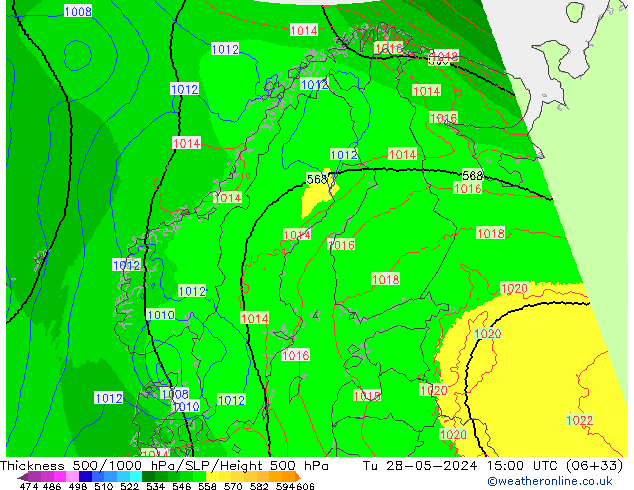 Thck 500-1000hPa UK-Global Ter 28.05.2024 15 UTC