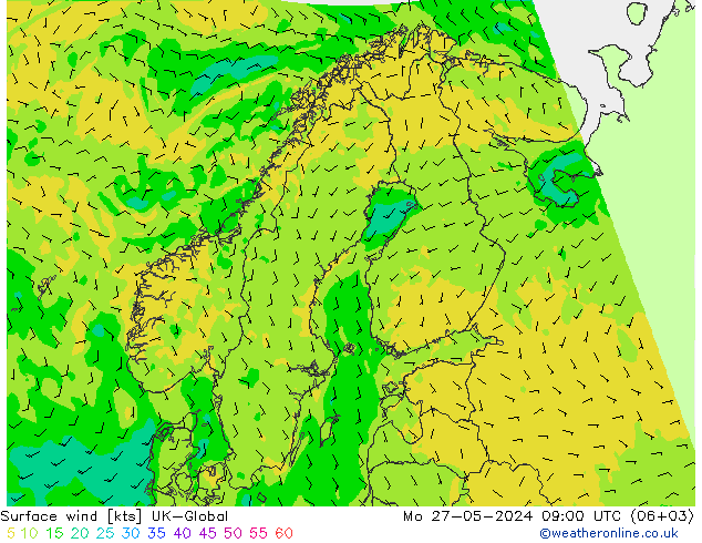 Vent 10 m UK-Global lun 27.05.2024 09 UTC