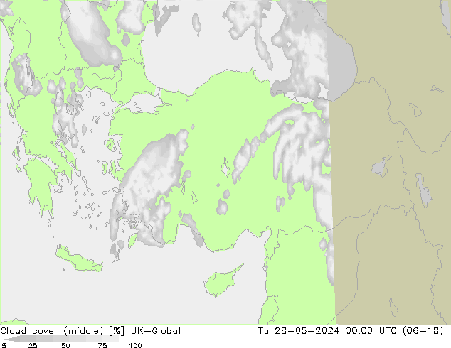 Wolken (mittel) UK-Global Di 28.05.2024 00 UTC