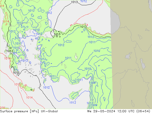 Luchtdruk (Grond) UK-Global wo 29.05.2024 12 UTC