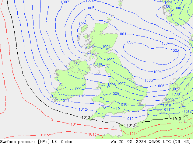 pression de l'air UK-Global mer 29.05.2024 06 UTC