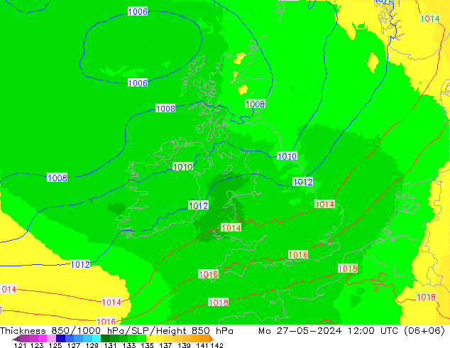 Thck 850-1000 hPa UK-Global Mo 27.05.2024 12 UTC