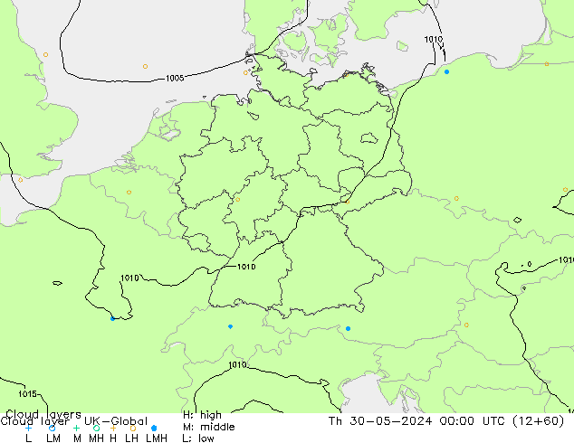 Cloud layer UK-Global Th 30.05.2024 00 UTC