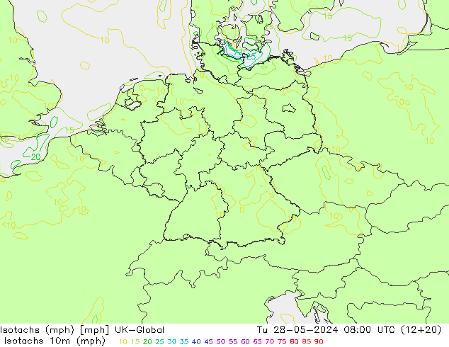 Isotachs (mph) UK-Global Tu 28.05.2024 08 UTC