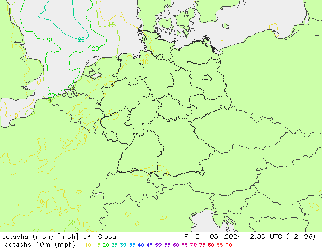 Isotachs (mph) UK-Global Sex 31.05.2024 12 UTC