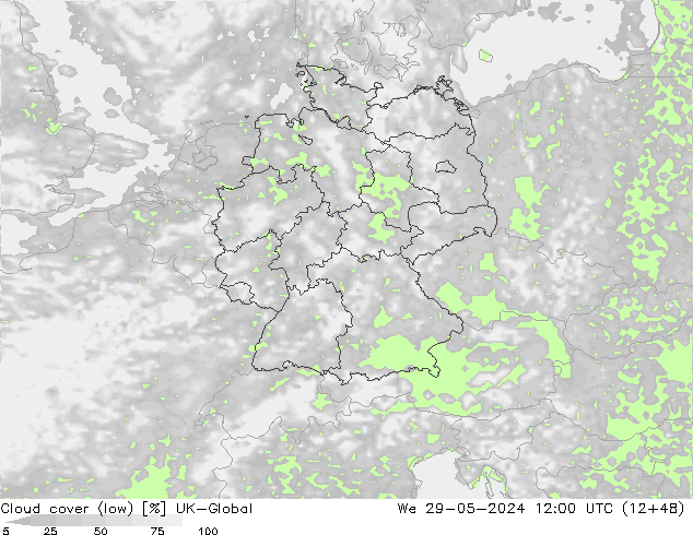 Nubes bajas UK-Global mié 29.05.2024 12 UTC