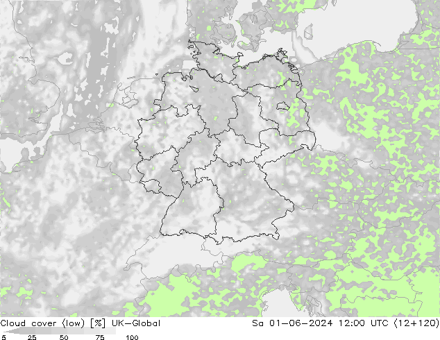 nízká oblaka UK-Global So 01.06.2024 12 UTC