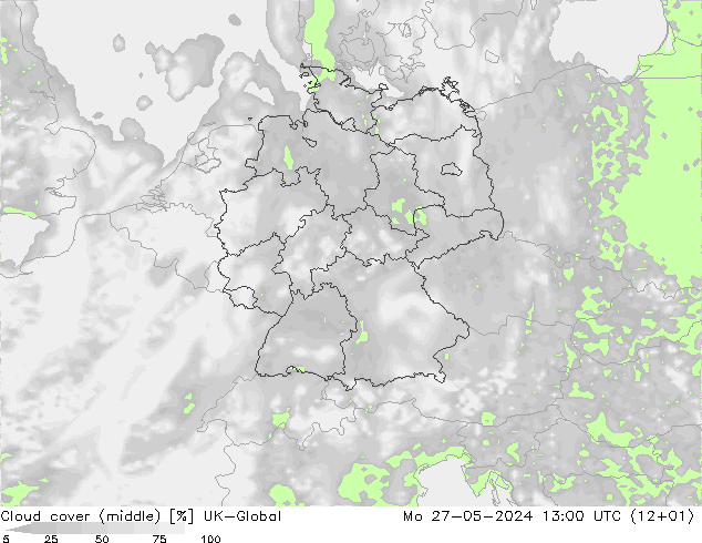 Bewolking (Middelb.) UK-Global ma 27.05.2024 13 UTC