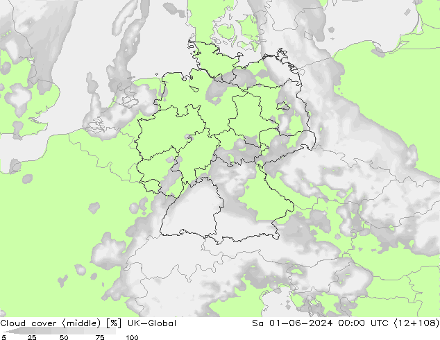 oblačnosti uprostřed UK-Global So 01.06.2024 00 UTC