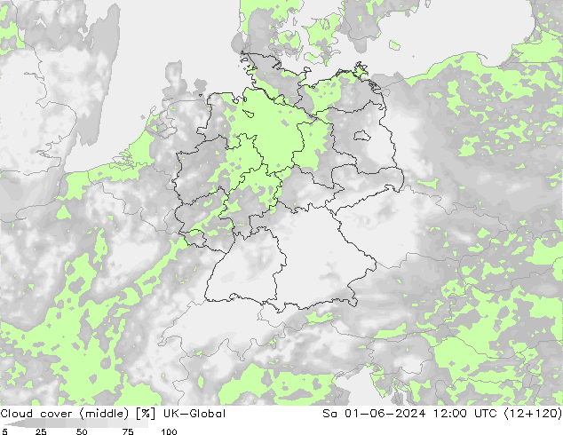 Nuages (moyen) UK-Global sam 01.06.2024 12 UTC