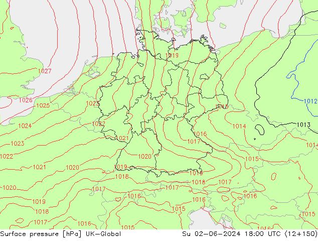 Atmosférický tlak UK-Global Ne 02.06.2024 18 UTC