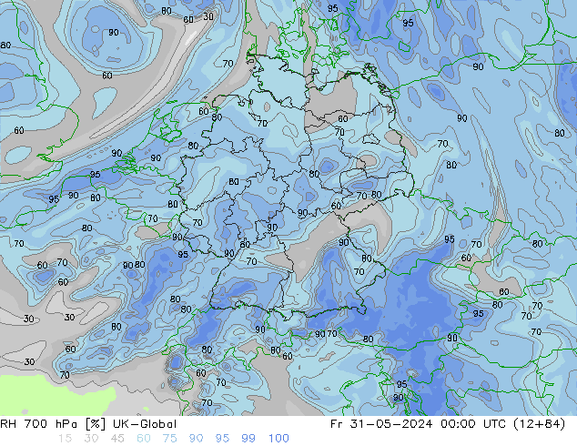 RH 700 hPa UK-Global Sex 31.05.2024 00 UTC