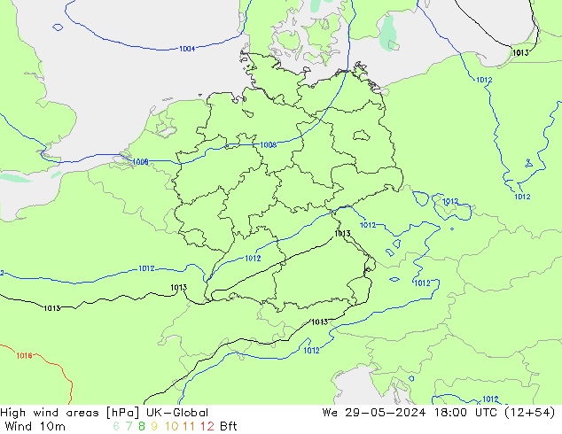 High wind areas UK-Global We 29.05.2024 18 UTC