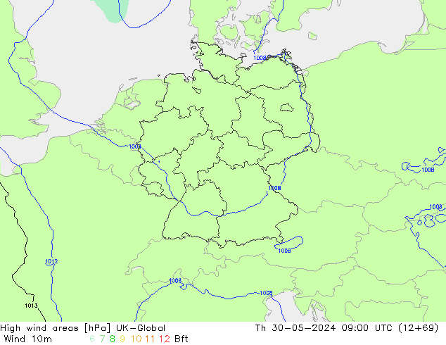 High wind areas UK-Global Čt 30.05.2024 09 UTC